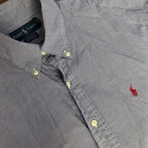 Ralph Lauren Yarmouth Mens Long‎ Sleeve Button Down Shirt Checkered 16 Large